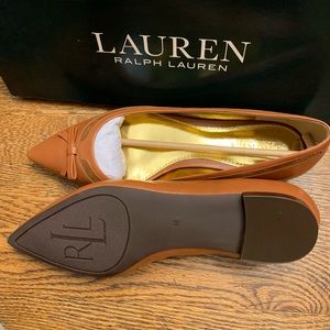 Never worn brown Lauren Ralph Lauren ballet flats